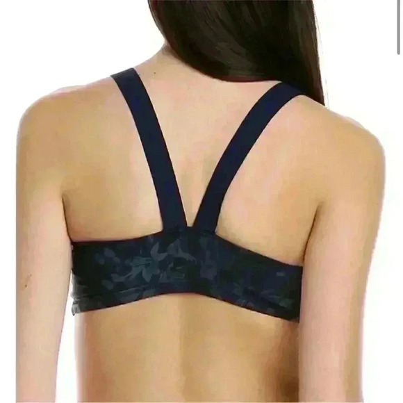 NWT SPANX printed low impact sports bra IN MIDNIGHT GARDEN Sz L - Picture 2 of 5